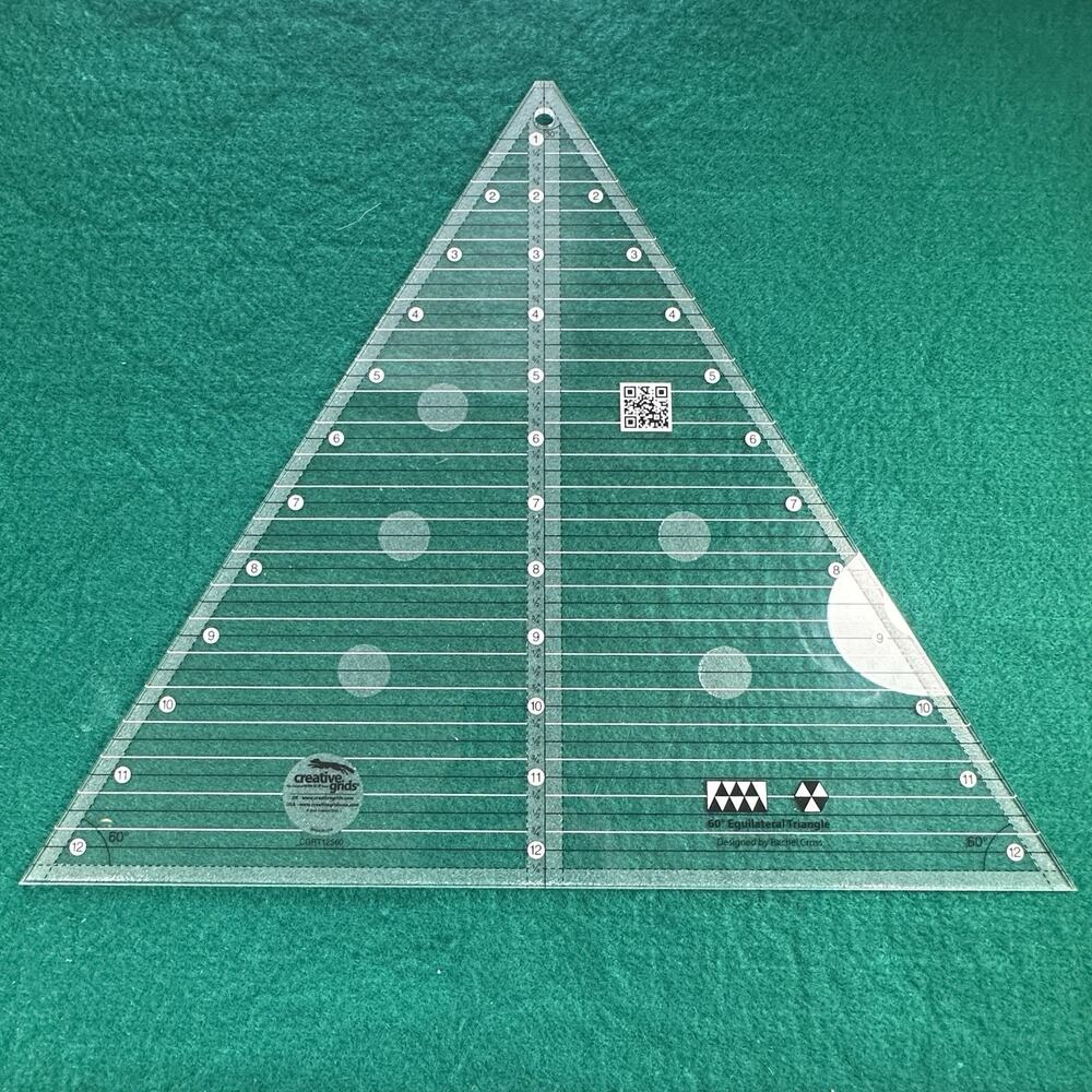 Creative Grids 60 Degree Finished Size Up 8.5" Triangle Sewing Ruler CGRT60